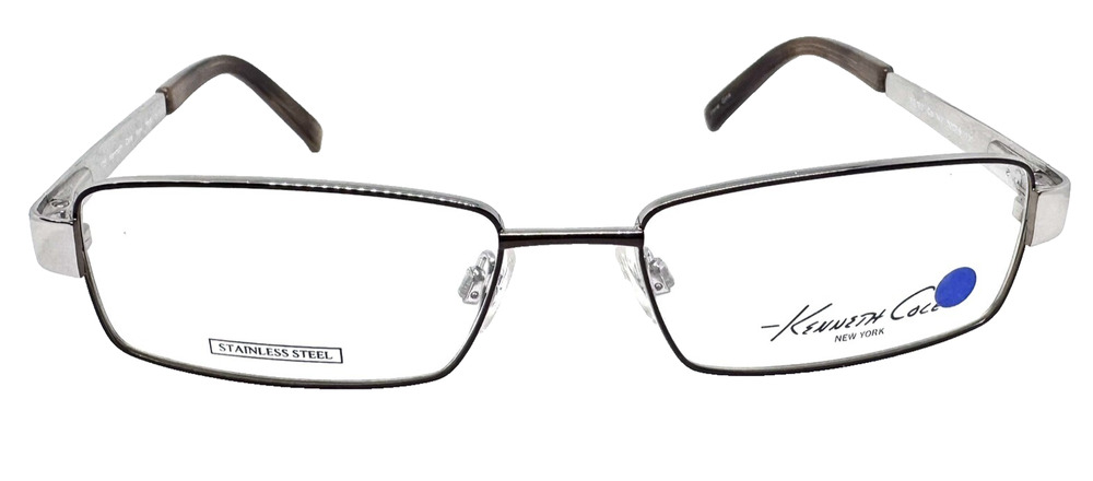 KENNETH COLE KC162 BROWN SILVER EYEGLASSES FRAMES 52-16-135 AUTHENTIC